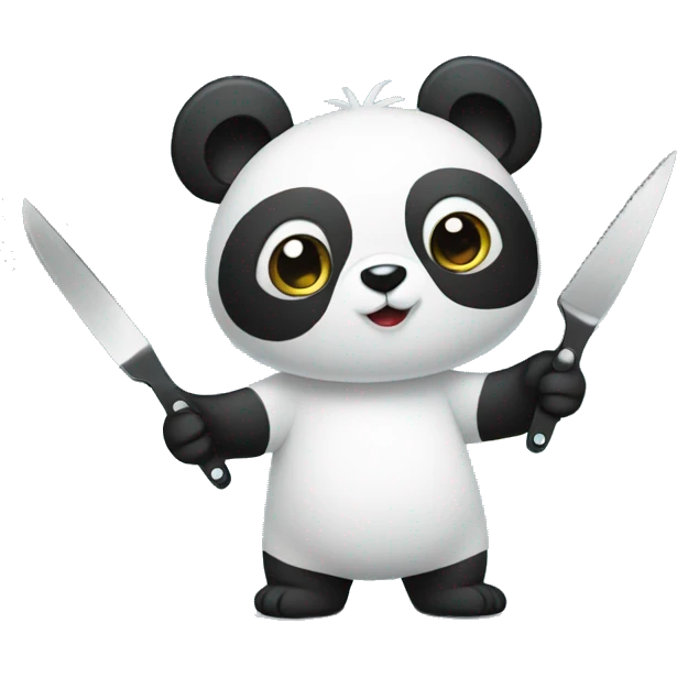A panda holding two scissors emoji