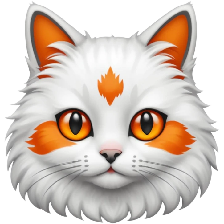 White with black orange and grey cat  emoji