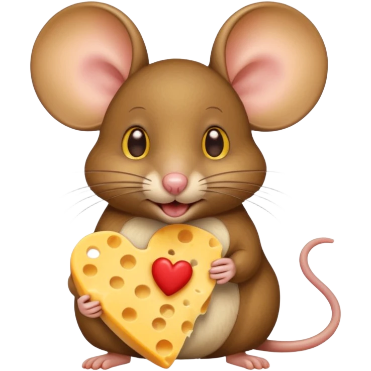 emoji di un topo con gli occhi a cuore che mangia il formaggio emoji