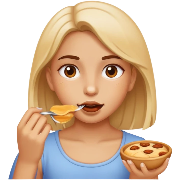 Girl eating emoji