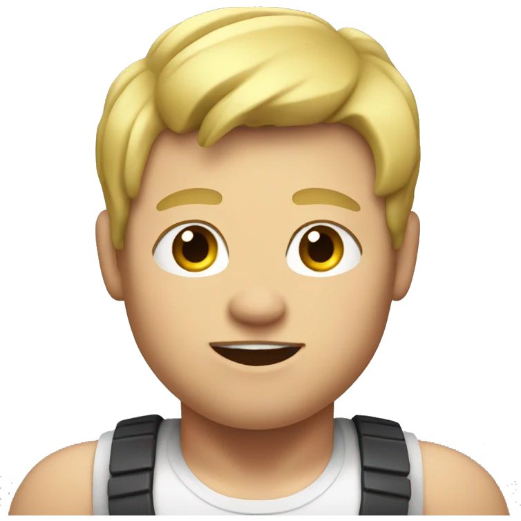 fat blonde boy with muscles emoji