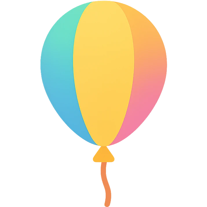 colorful balloon icon, simple and cheerful emoji