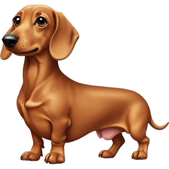 Dachshund making a shirt emoji
