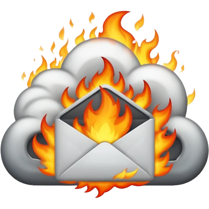 White Email with fire emoji