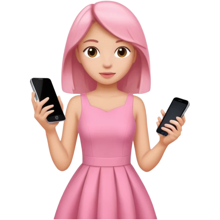 pink dressed girl online shopping  emoji