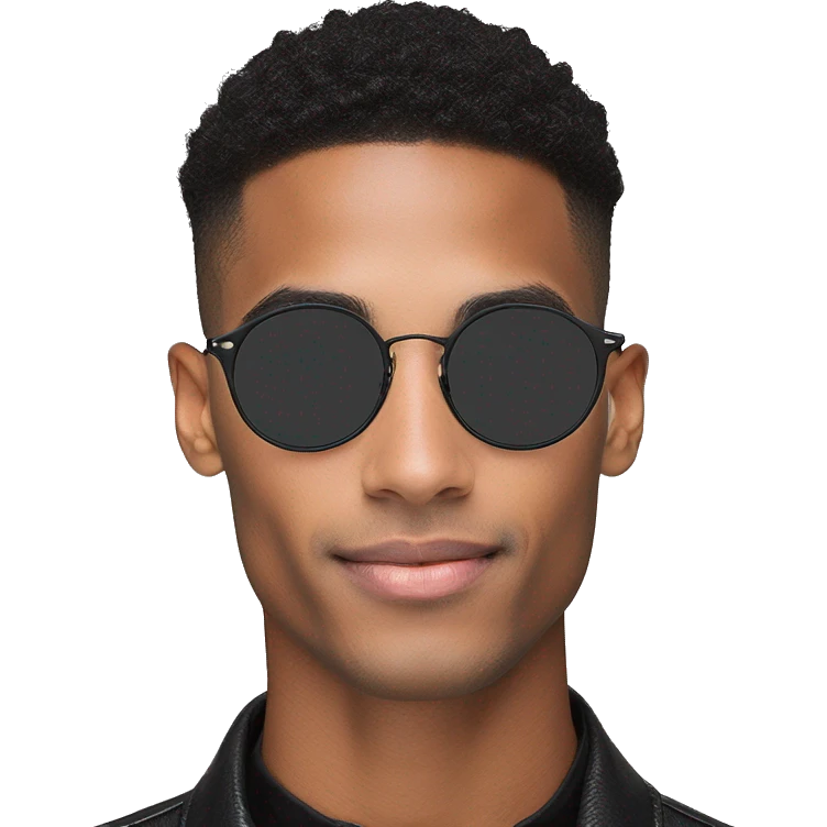  black  ray ban round metal sunglasses  withfront view  emoji