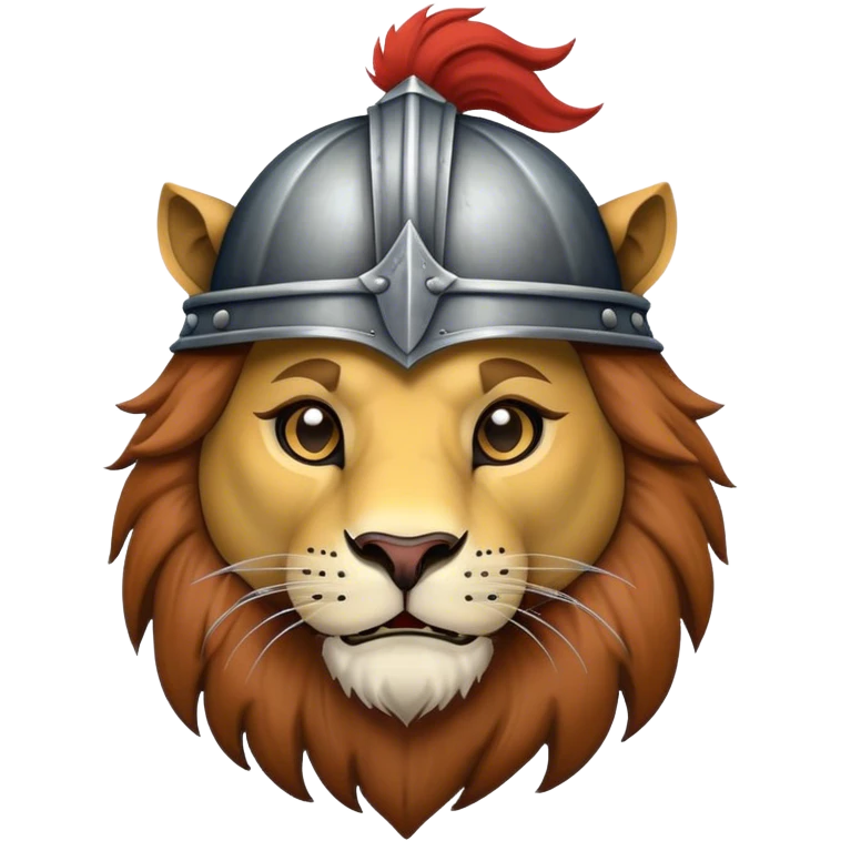 Lion sitting whit medieval helmet emoji
