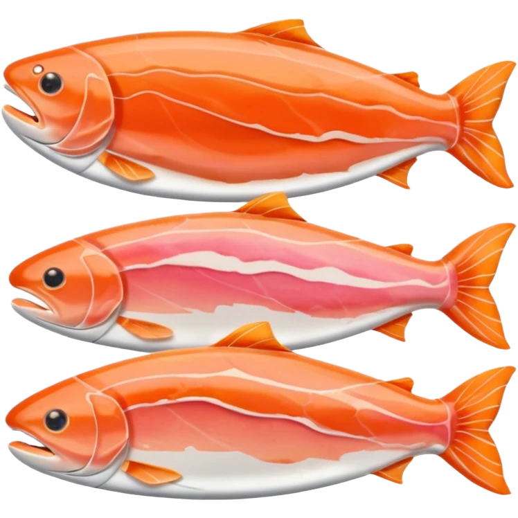 smoked salmon, thin slice, smooth translucent, orange-pink, irregular edges, white marbling, folds, soft, no plate, lemon, or garnish, soft lighting, emoji scale emoji