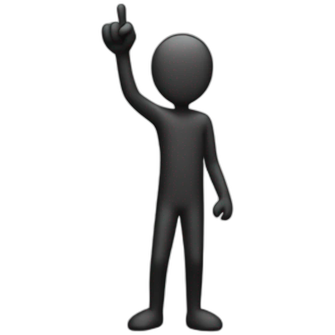 stickman showing one finger emoji