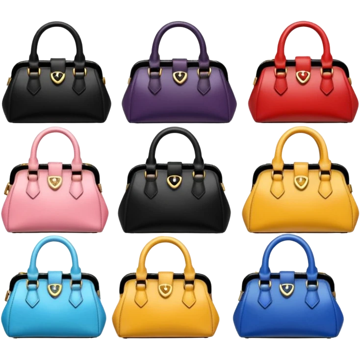 Photo frame made with minature handbags around the frame
 emoji