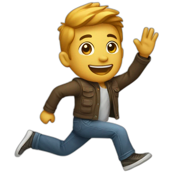 developer jumping and giving a high five emoji