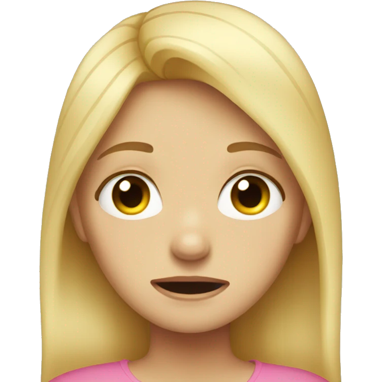 blonde hair girl crying emoji