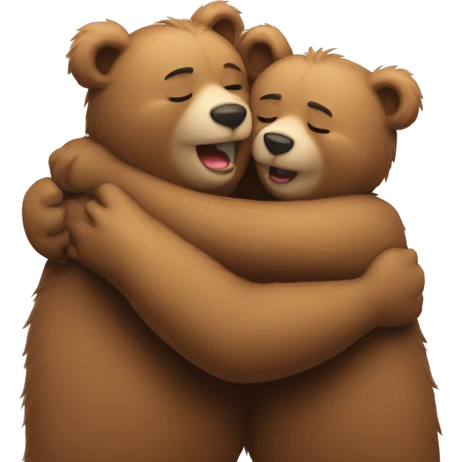 cute bears in hug emoji
