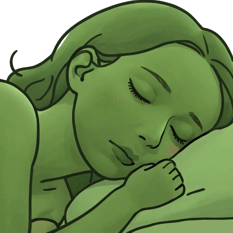 A sleeping girl emoji