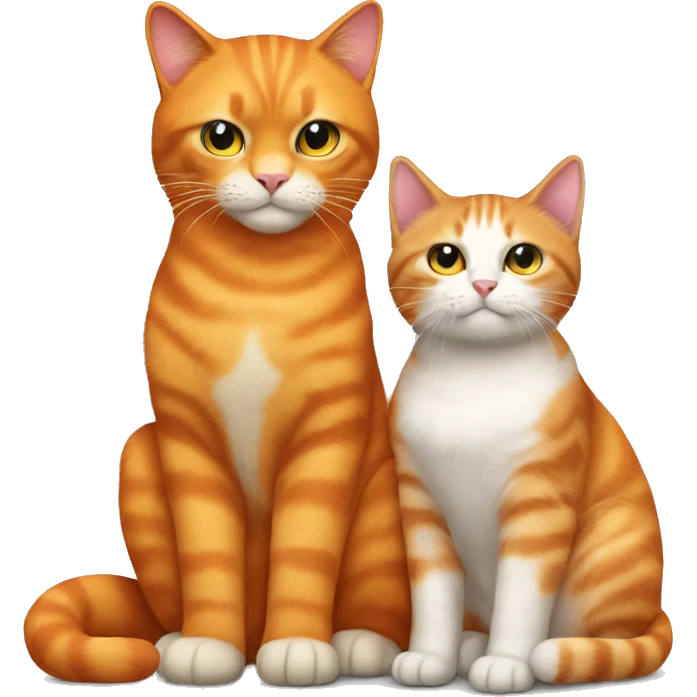 Big orange cat AND small tricolour kitty emoji