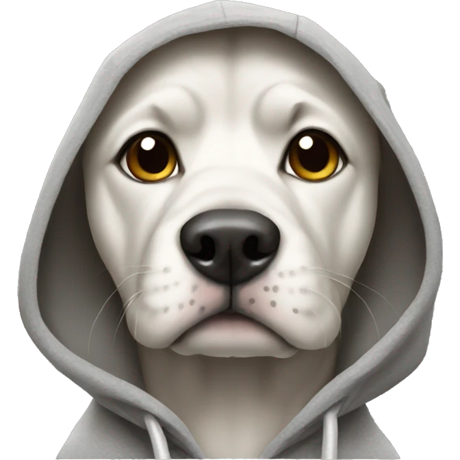 Dog wearing a hoodie emoji