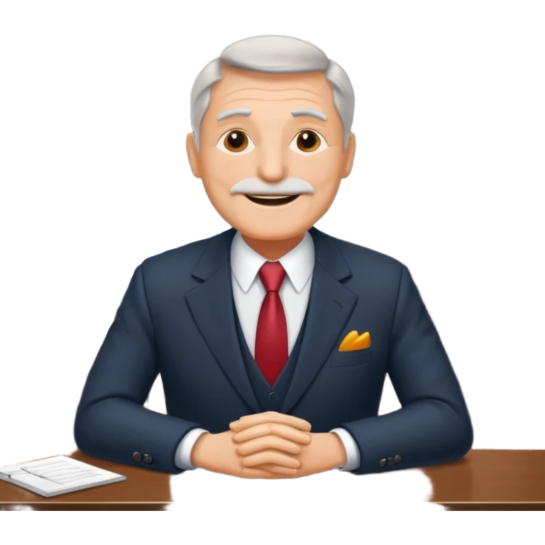happy old boss in his office emoji