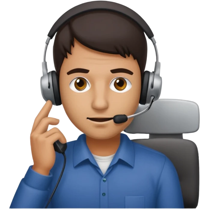 mean looking phone scammer in sketchy call center from pakistan working our of filthy bedroom emoji