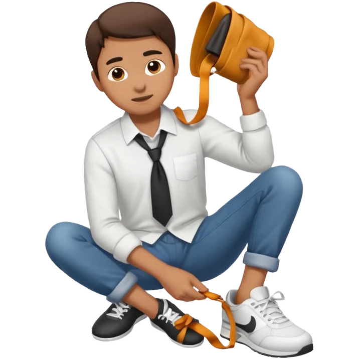 Person tying shoe emoji