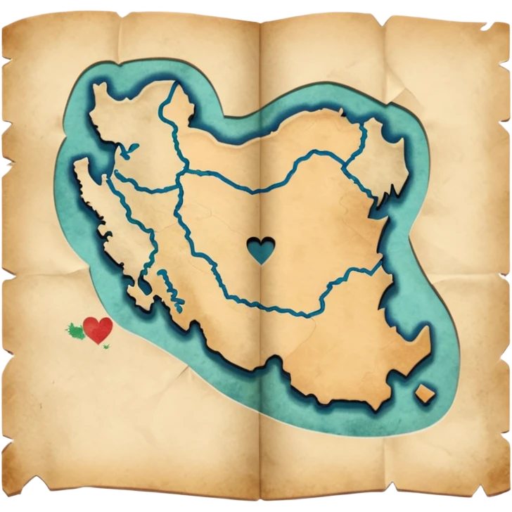 نقشه ایران با دست بغل کرده emoji