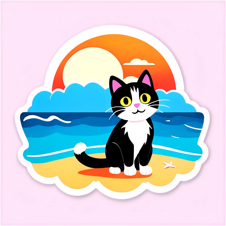 cat at the beach  emoji