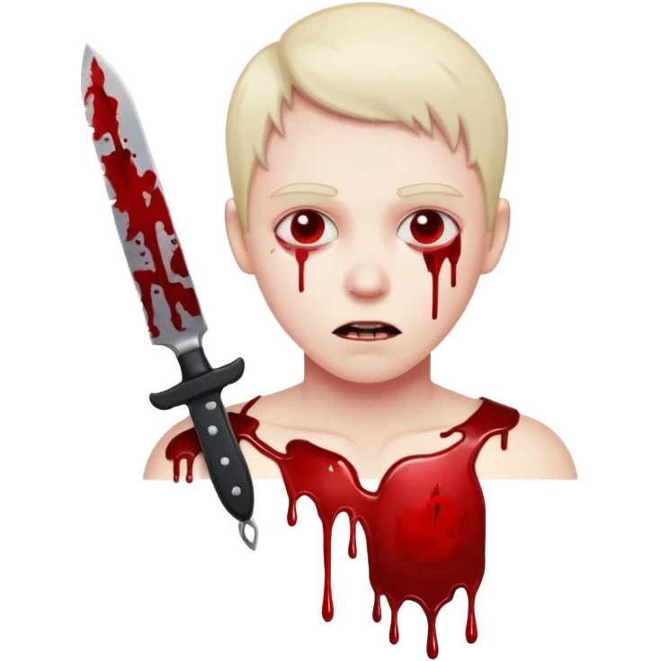 Ölü adam yaşıyor korkunç göğüsünde bıçak saplı emoji