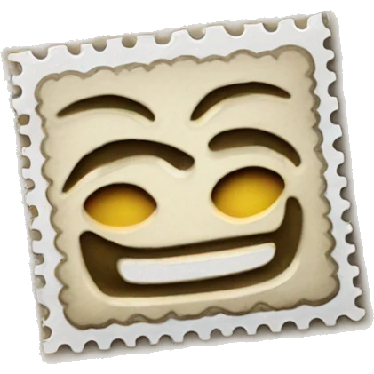 Stamp is a small piece of paper or adhesive material used as evidence of payment for postage, often decorative emoji