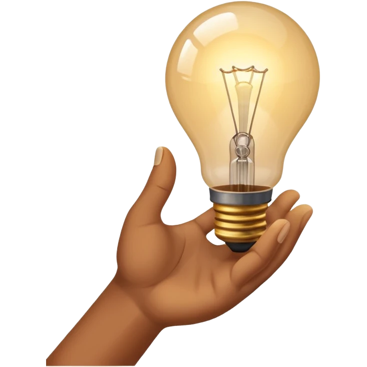 hand holding a lightbulb, signifying inspiration emoji
