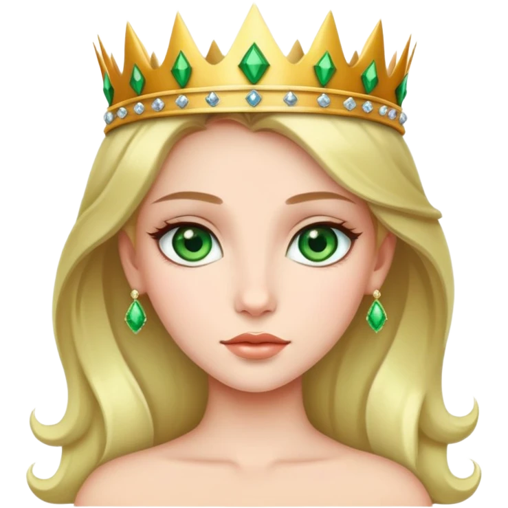 beautiful princess with striking green eyes and a crown emoji
