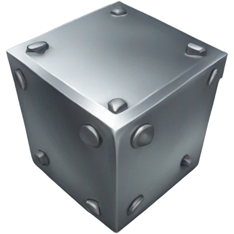 metal, lead, material,cubic, sharp emoji