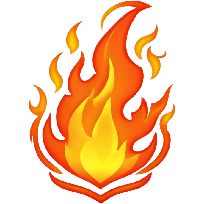 Fire outline neon emoji