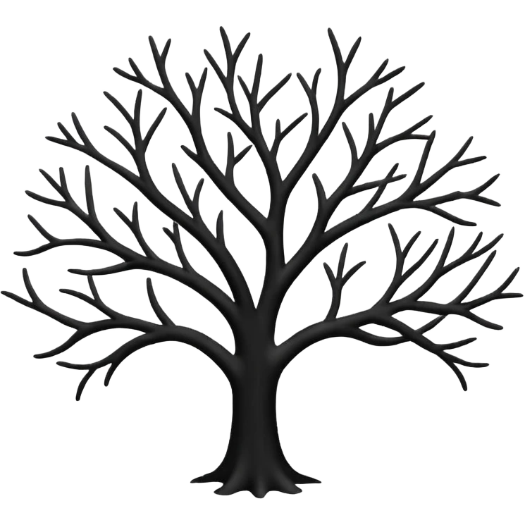 Boison tree in black emoji