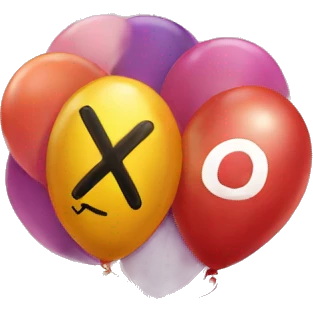 Balloon that says xo on it emoji