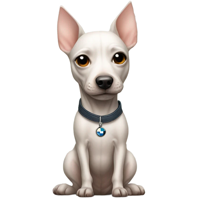 American Hairless Terrier with bmw emoji