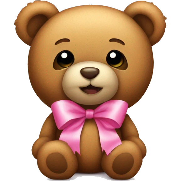 Teddy bear with a pink bow emoji