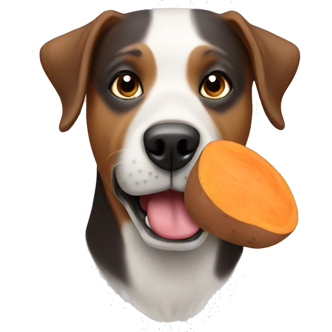 dog eat sweetpotato emoji