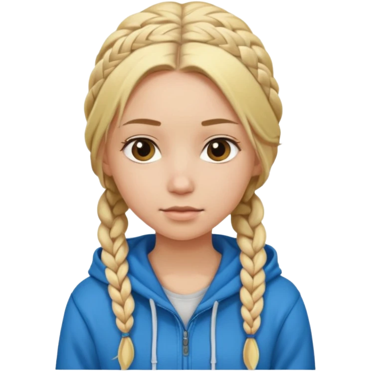 hoodie blonde girl with braided hair emoji