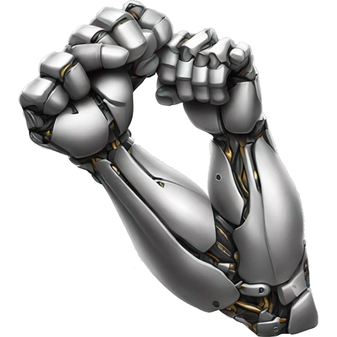 Cyborg arm only flexing bicep and shoulder emoji
