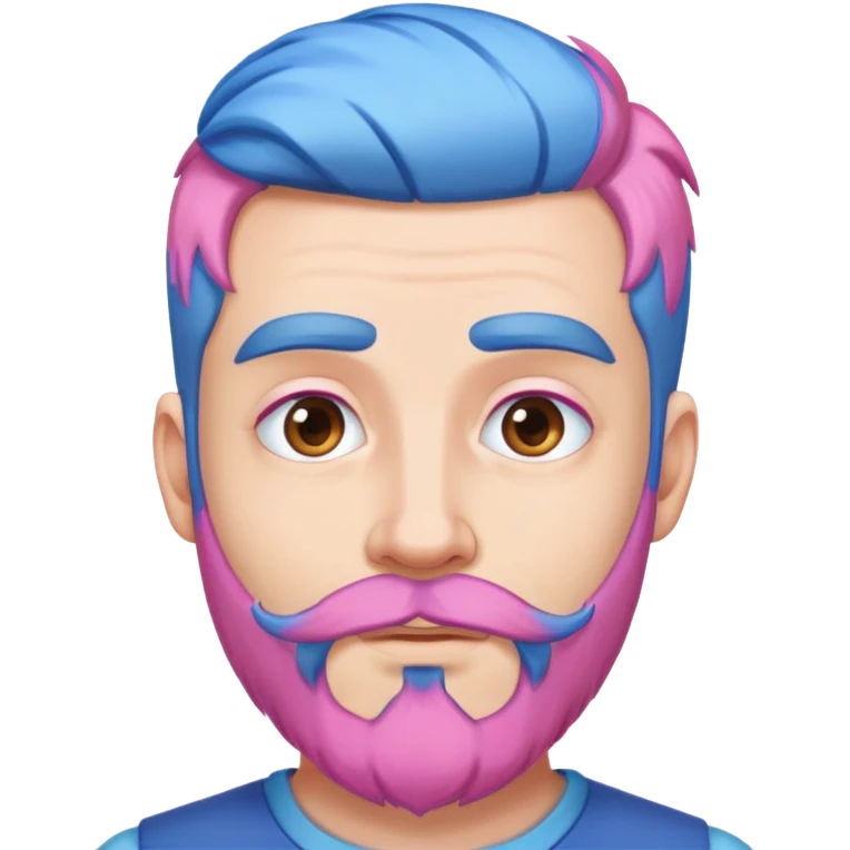 a man with a pink beard and a blue hair  emoji