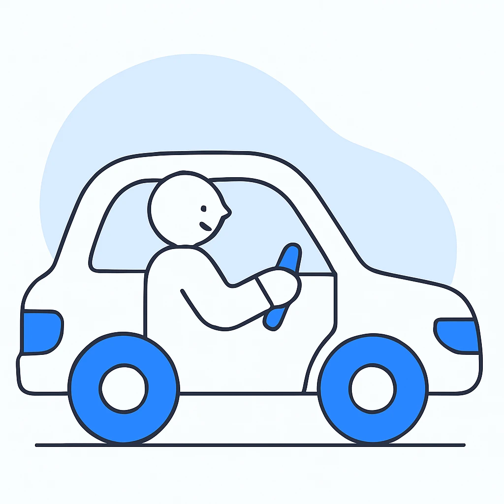person driving a car emoji