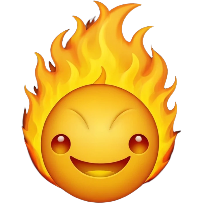 Make it look like a normal emoji just with burning head🙂🔥 cobine the two emoji