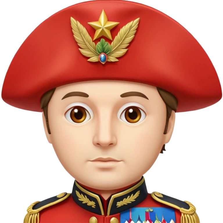 tomato wearing Napoleon Bonaparte's bicorne hat and military officer uniform emoji