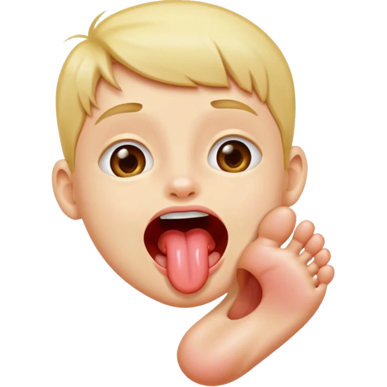 Tongue licking feet emoji