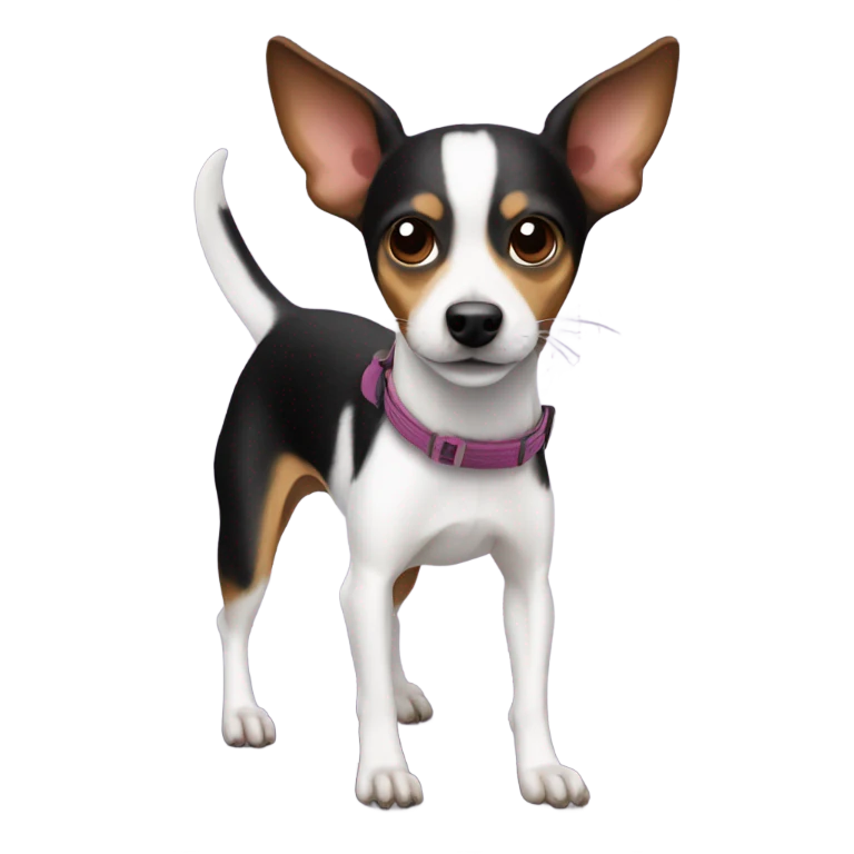 Mini rat terrier dog skiing  emoji