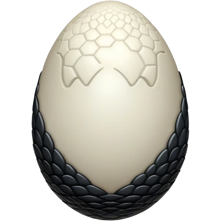 draco xenomorph alien egg with pale white and black skin and intricate scale patterns emoji