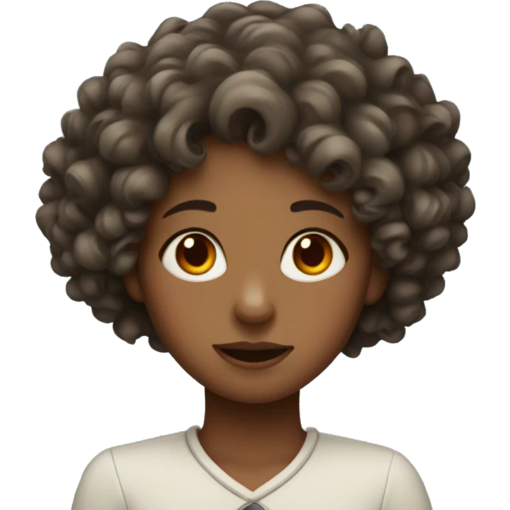 Girl with curly hair and red eyes  emoji