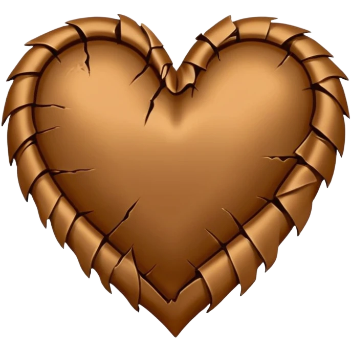 Broken Brown satin heart like down emoji