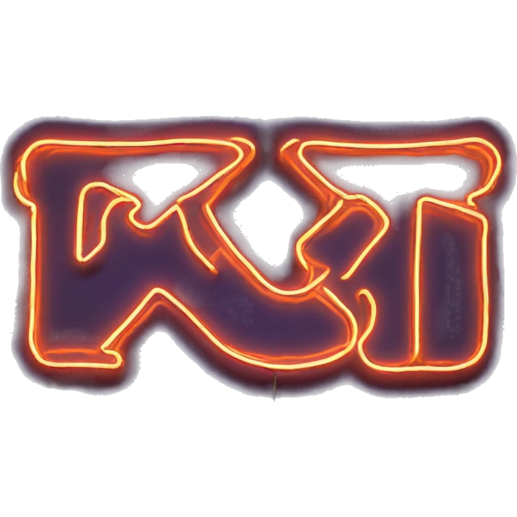 xx century neon sign emoji