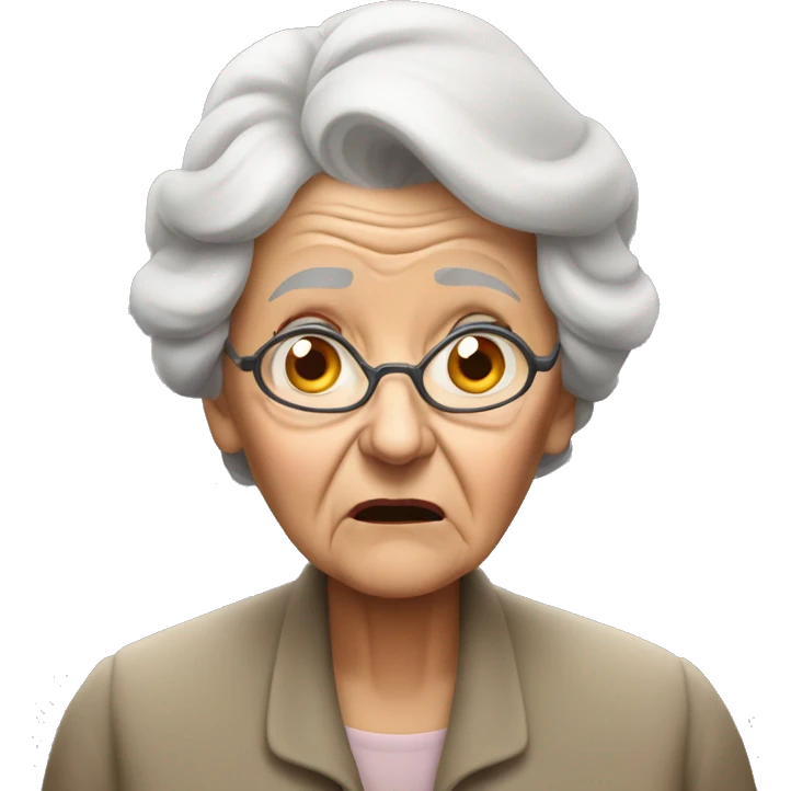 Old lady scared shocked  emoji