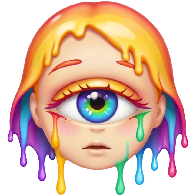 cute melted rainbow eye emoji